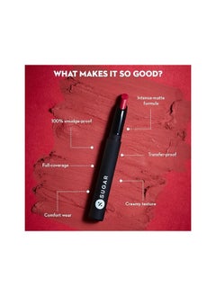 SUGAR SUGAR Cosmetics Matte Attack Transferproof Lipstick - 02 Red Zeppelin (Chilli Red), Red, 2 g Moisturiser, Long Lasting, Matte Finish  - Image 3