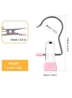 Oasisgalore Boot Hangers Laundry Hanging Hooks Clips, 16 Pcs Portable Clothespins for Drying Closet Travel (Black + Pink)  - Image 2