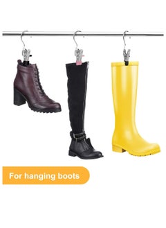Oasisgalore Boot Hangers Laundry Hanging Hooks Clips, 16 Pcs Portable Clothespins for Drying Closet Travel (Black + Pink)  - Image 3