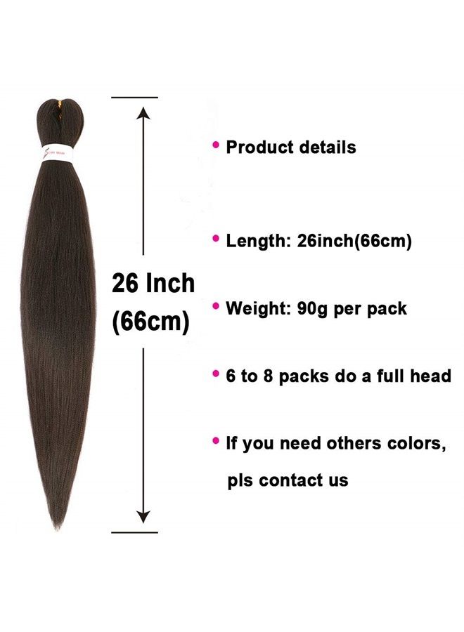 ALIABSION Pre-Stretched Braiding Hair for Twists Braids 8 Packs 26 inch Dark Brown Braiding Hair Pre Stretched Extensions Hot Water Setting Soft Yaki Texture Synthetic Fiber Easy Braids - Image 3