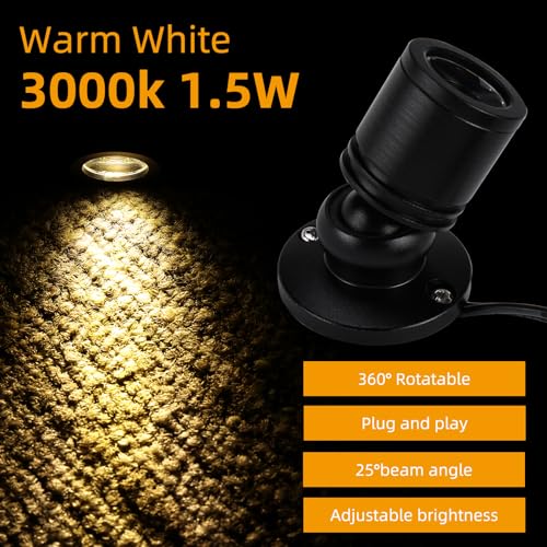 YaeCCC Dimmable LED Mini Spotlight Jewelry Showcase Display Lights Black Shell Surface Mount (Pack-4,Warm White 3000k) - Image 4