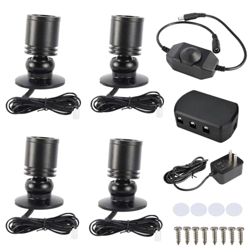 YaeCCC Dimmable LED Mini Spotlight Jewelry Showcase Display Lights Black Shell Surface Mount (Pack-4,Warm White 3000k) - Image 1
