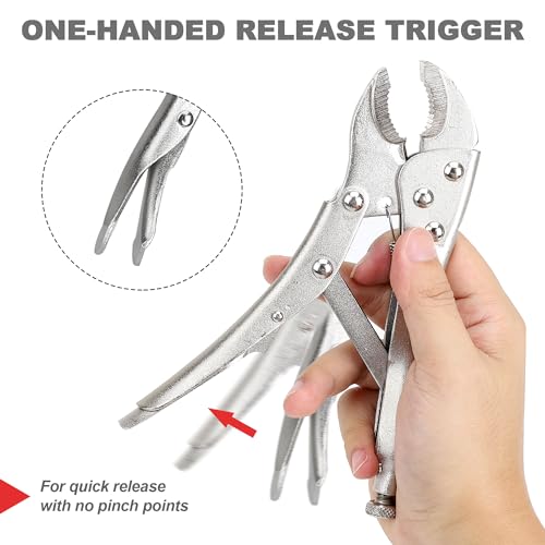 FASTPRO 4-Piece Locking Pliers Set, Vice Grips Pliers Included 5", 7", 10" Curved Jaw and 6-1/2" Straight Jaw - Image 4