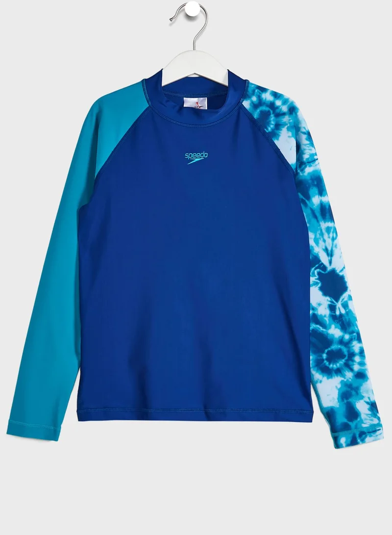 speedo Youth Logo Printed Swim Rashguard