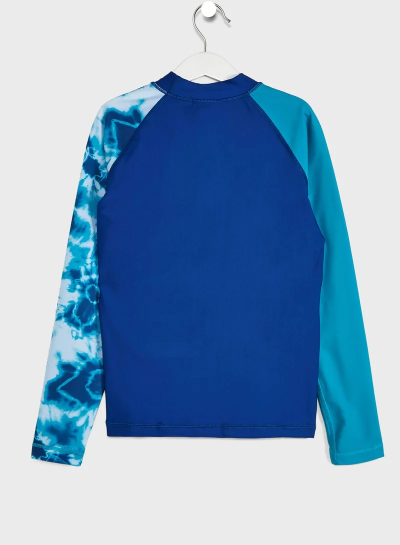 speedo Youth Logo Printed Swim Rashguard
