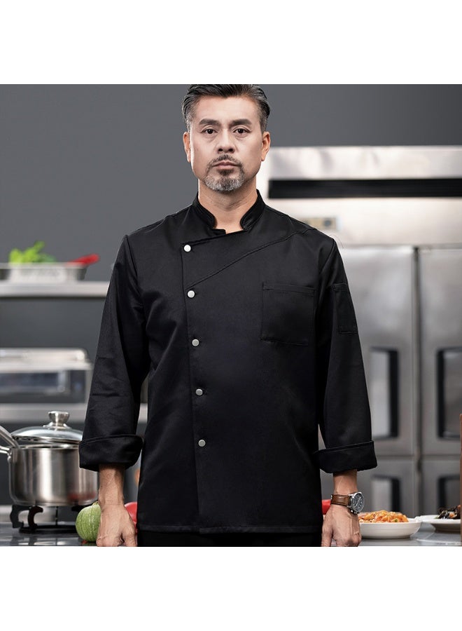NIBEMINENT Chef Overalls Men's Autumn and Winter Clothing Long-Sleeved Hotel Catering Restaurant Western Restaurant Kitchen  - Image 1