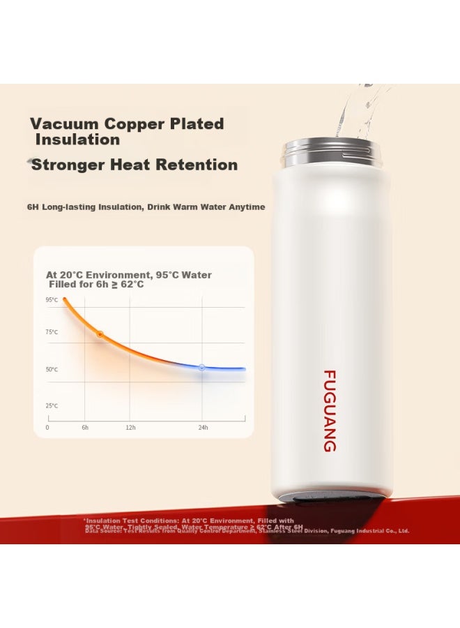Tomimitsu Fuguang Insulated Tumbler With Flip Lid 316l Stainless Steel Large Capacity Student Long-lasting Thermal Water Bottle Car Travel Gift - Image 1