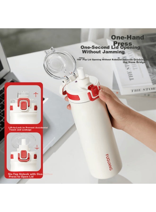 Tomimitsu Fuguang Insulated Tumbler With Flip Lid 316l Stainless Steel Large Capacity Student Long-lasting Thermal Water Bottle Car Travel Gift - Image 3