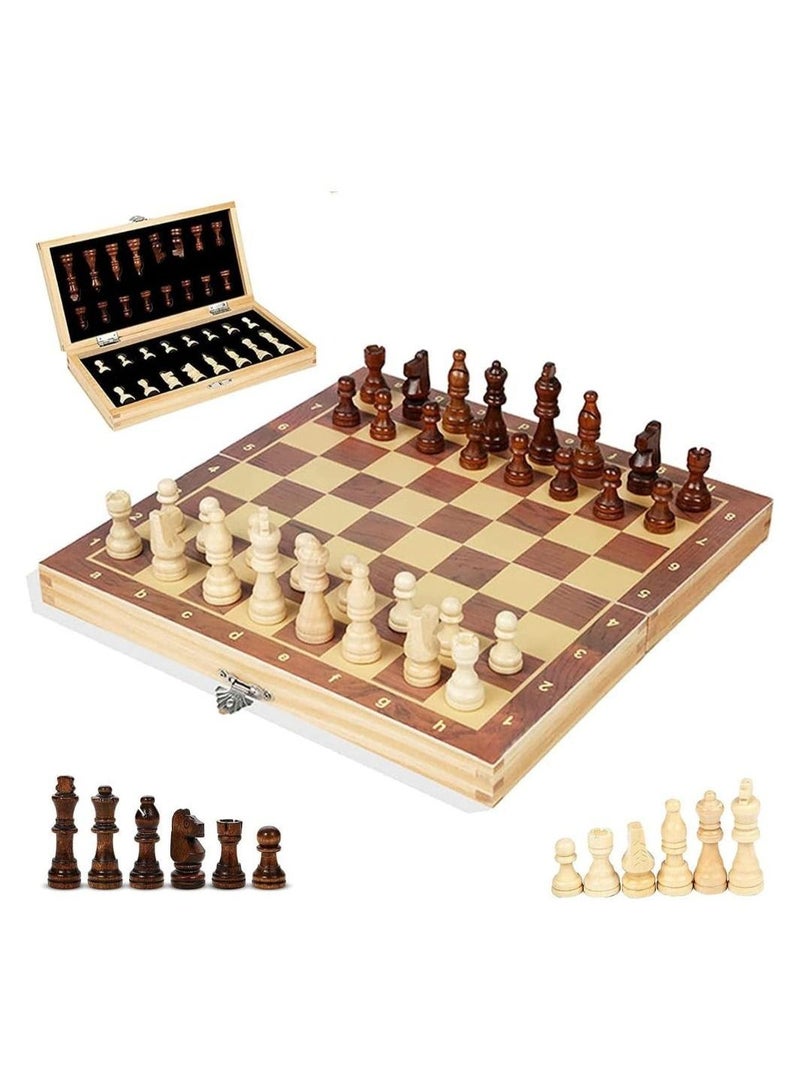 Fitto High Quality Magnetic Wooden Chess Set - Folding Board For Easy Storage and Transport - Image 1