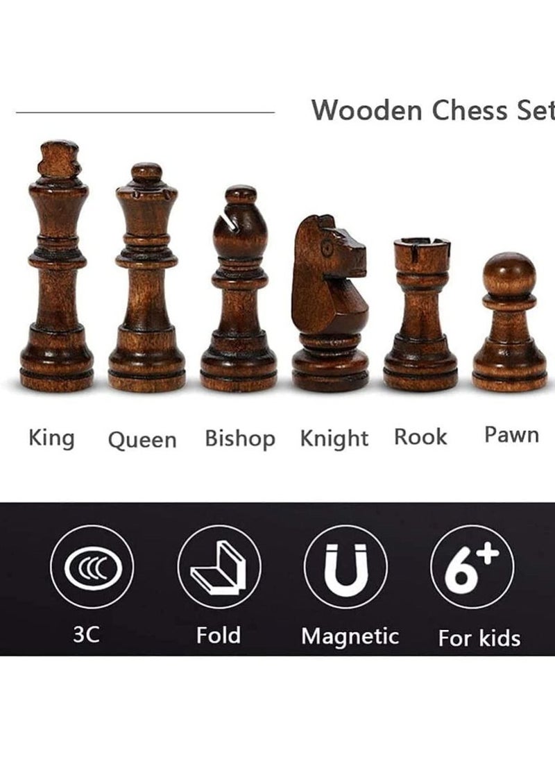 Fitto High Quality Magnetic Wooden Chess Set - Folding Board For Easy Storage and Transport - Image 4