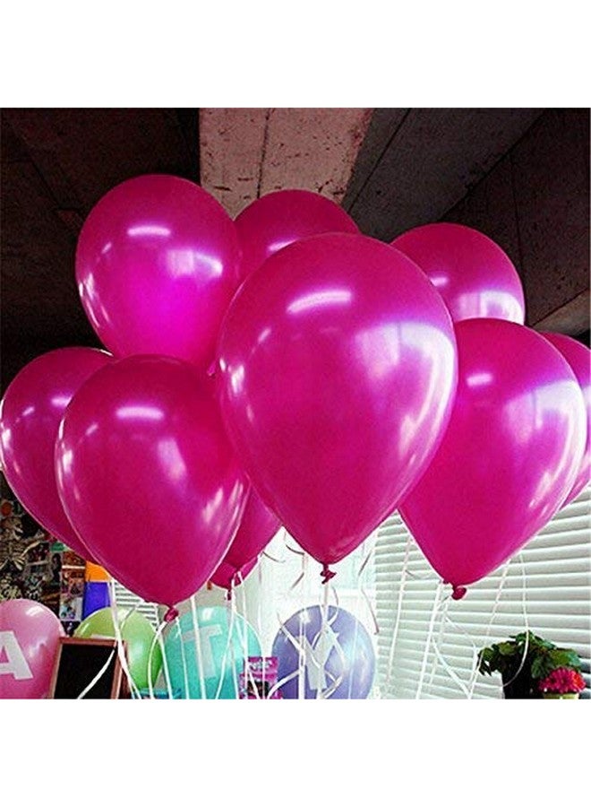 تريشرا بالونات TRISHRA Party Products عالية الدقة ذات اللمسة المعدنية لتزيين حفلات أعياد الميلاد / الذكرى السنوية، عبوة من 25 بالونًا باللون الوردي الداكن - Image 1