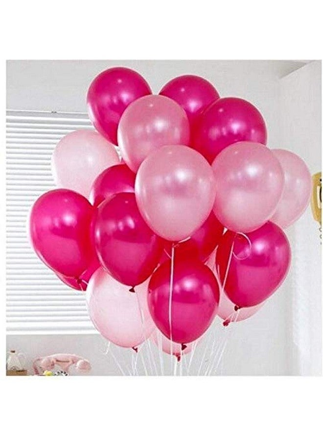 تريشرا بالونات TRISHRA Party Products عالية الدقة ذات اللمسة المعدنية لتزيين حفلات أعياد الميلاد / الذكرى السنوية، عبوة من 25 بالونًا باللون الوردي الداكن - Image 2