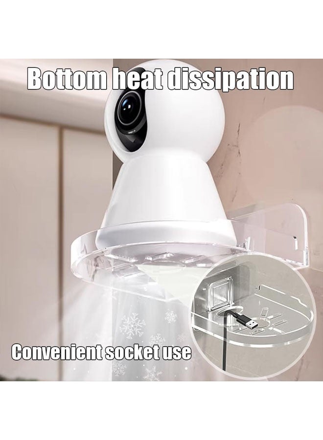 Wall Mount Bracket for Security Camera,Acrylic No Drill Small Floating Wall Shelves,Clear Mini Storage ShelfFlexible Use for Wall Space - Image 3