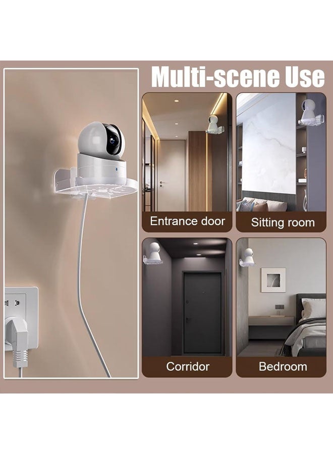 Wall Mount Bracket for Security Camera,Acrylic No Drill Small Floating Wall Shelves,Clear Mini Storage ShelfFlexible Use for Wall Space - Image 4