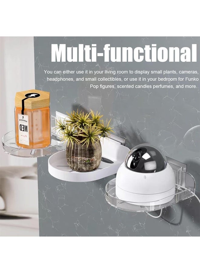 Wall Mount Bracket for Security Camera,Acrylic No Drill Small Floating Wall Shelves,Clear Mini Storage ShelfFlexible Use for Wall Space - Image 2