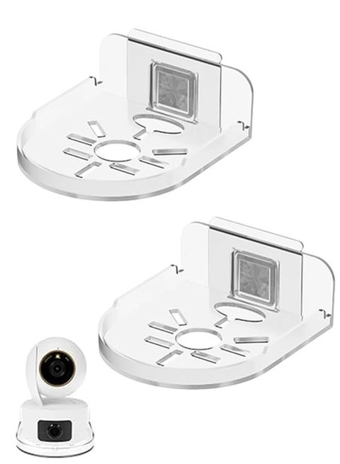 Wall Mount Bracket for Security Camera,Acrylic No Drill Small Floating Wall Shelves,Clear Mini Storage ShelfFlexible Use for Wall Space