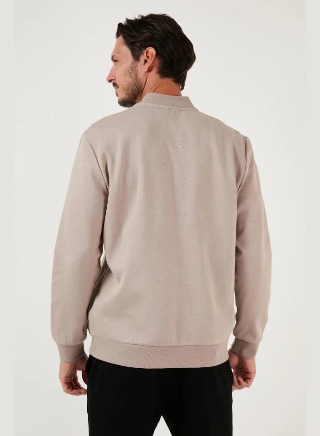 Buratti Buratti Cotton Zippered College Collar Regular Fit Cardigan Men's CARDIGAN 5905507