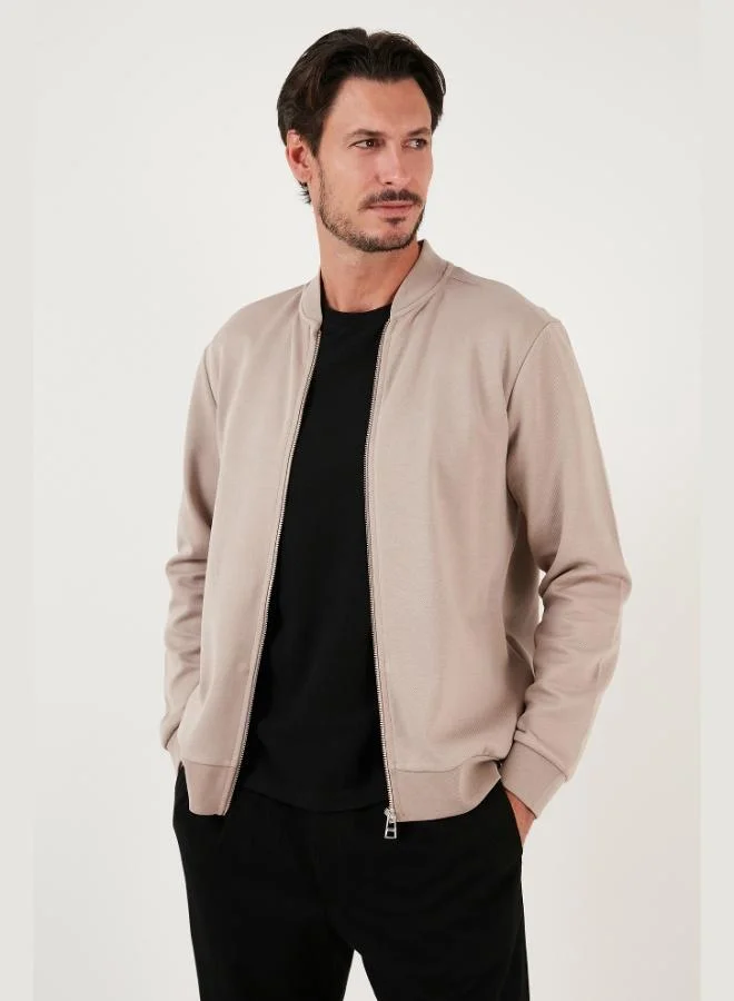 Buratti Buratti Cotton Zippered College Collar Regular Fit Cardigan Men's CARDIGAN 5905507