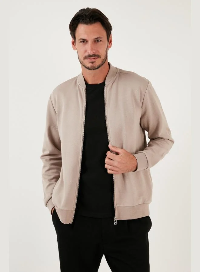 Buratti Buratti Cotton Zippered College Collar Regular Fit Cardigan Men's CARDIGAN 5905507