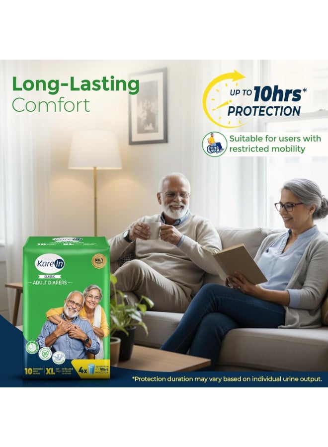 Karein Classic Adult Diaper Tape XL Size, Extra Large, Waist, 30 Unit, Long Protection Hour, Unisex, Quick & Even Absorption, Leakproof, Odour Control, Wetness Indicator - Image 2