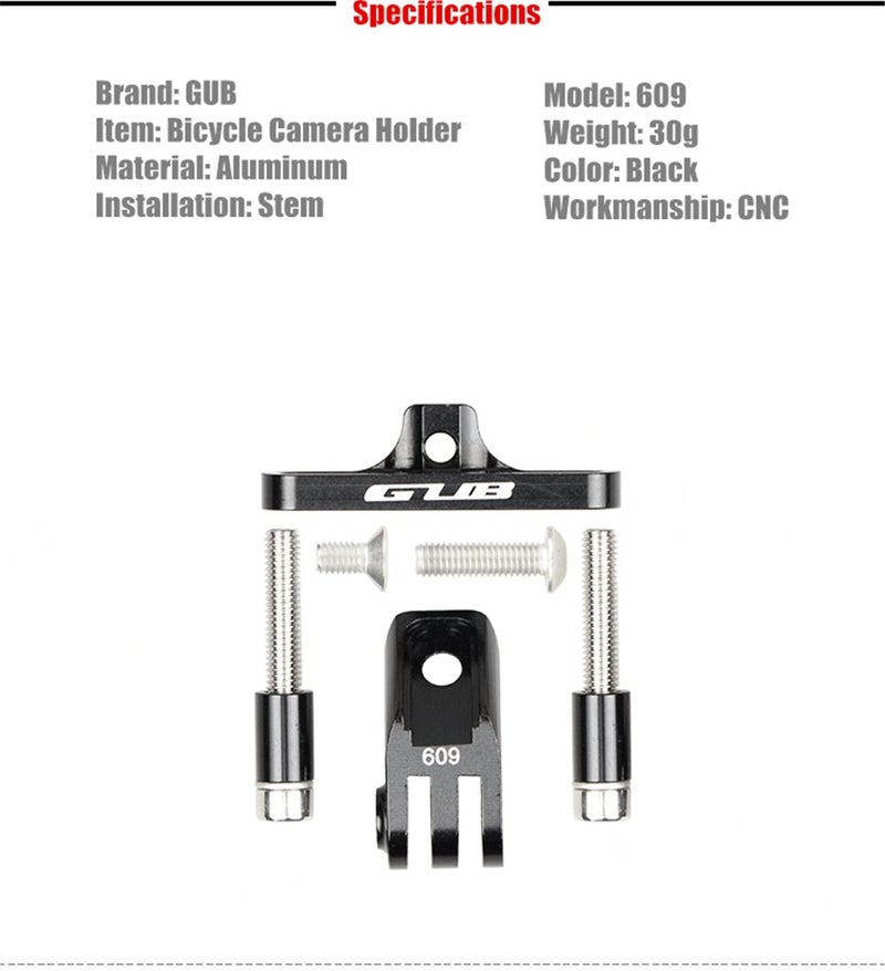 GUB 609 Bicycle Handlebar Stem Mount Rack for Sports Camera CNC Alloy Anodized Furnishing with Flashlight Holder - Image 4