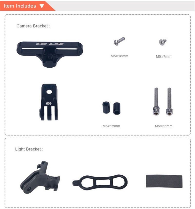 GUB 609 Bicycle Handlebar Stem Mount Rack for Sports Camera CNC Alloy Anodized Furnishing with Flashlight Holder - Image 3