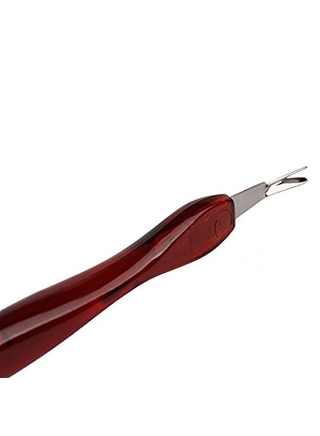 CJESLNA 2 Pack Practical Nail Art Tools Pedicure Cuticle Trimmer Dead Skin Callus Removal Fork Brown