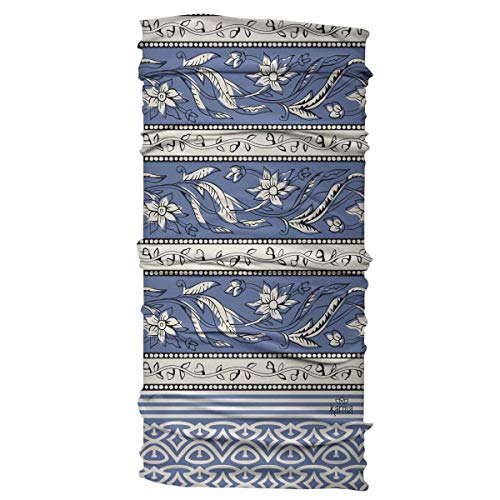 Karma Periwinkle Floral Headband for Women - Wide - Fabric Headband and Stretchy Hair Scarf - Blue And White - Image 2