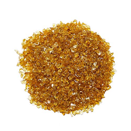 TWINKLING High Luster Crushed Glass, Broken Glass, Glass Gems Chips for DIY Resin Art Epoxy Crafts, Nail Art, Geode Painting, 1-3mm(200g) (Light Amber) - Image 4