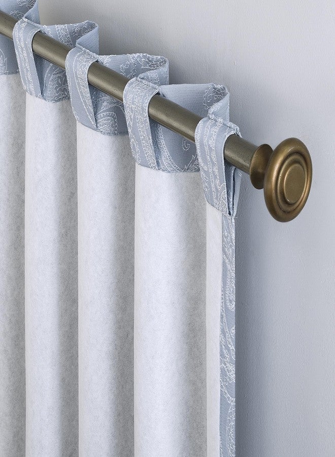 Sun Zero Pedra Paisley Embroidery 100% Total Blackout Back Tab Curtain Panel, Tranquil Blue, 40" x 84" (1 Panel) - Image 3