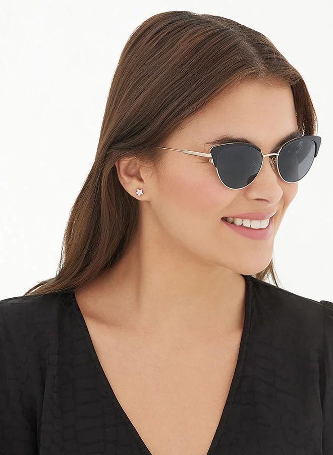 30Sundays 30Sundays DAISY,Women Sunglasses, Cat Eye Sunglasses, UV Protection: UV400 (Black,Black)