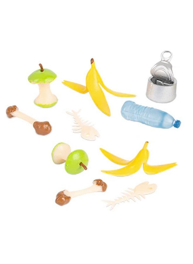 Accoutrements Archie McPhee Itty Bitty Trash - Miniature Vinyl Garbage Set for Imaginative Play and Gnome Adventures, 10 Hilarious Adorable Mini Fish Bananas Apples and More - Image 1