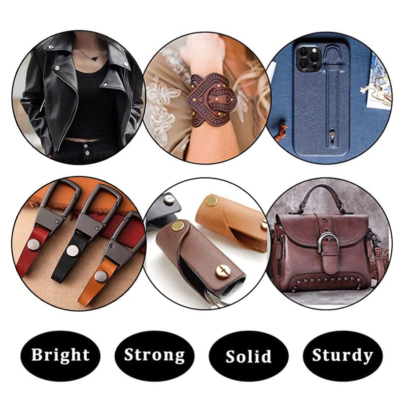 Alloygold 90 Sets Bronze Chicago Screws Leather Assorted Kit ï¼Œ6 Sizes of Screw Rivets for Leather Rivet for DIY Leather Craft and Bookbinding (M5 X 4, 5, 6, 8, 10, 12) - Image 2
