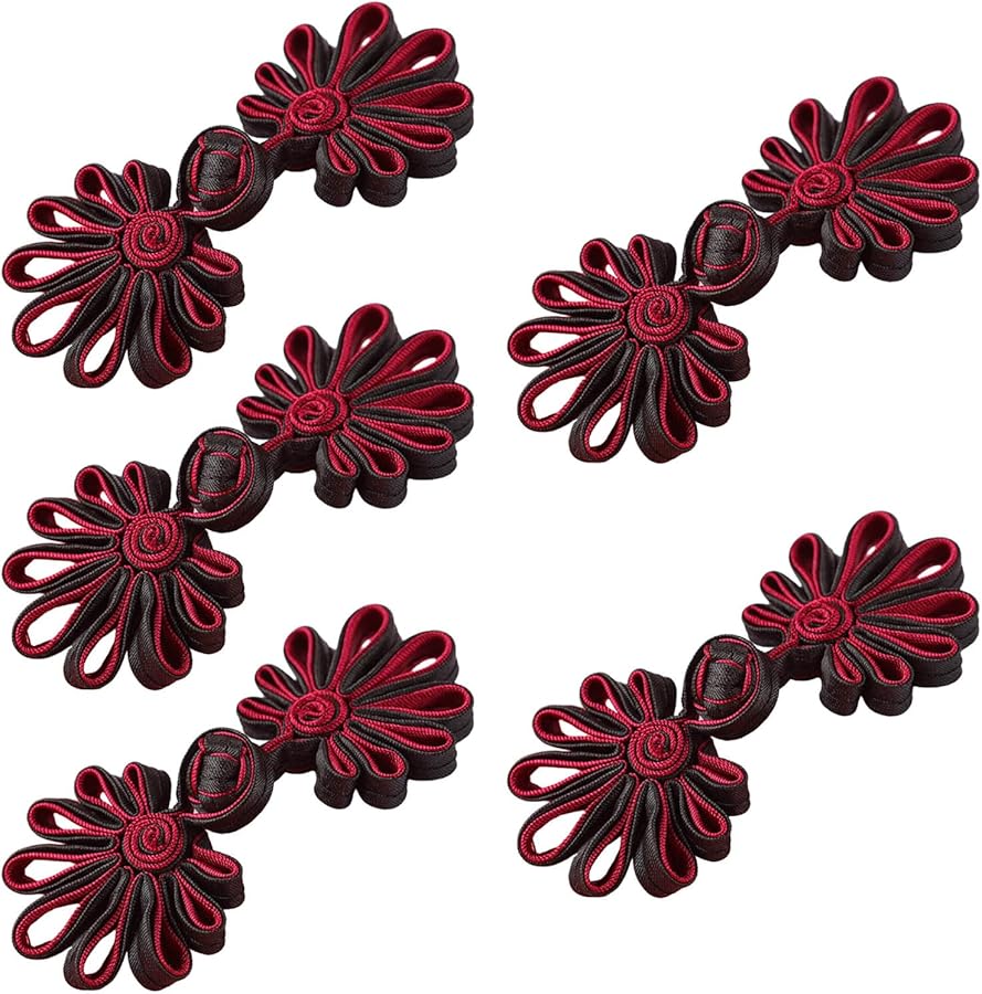 China Readitional Button Generic Black Chinese Knot Buttons 5 Pair Pack Traditional Cheongsam ...