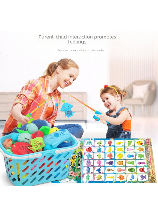 Atlas Cognitive Fishing Toys Children's Toys Magnetic Fishing Toy Set Beach Pool Set Manufacturers-Color:42-piece Set (reachable Turtle Fishing Rod Set) (Backpack Bag) - Image 5