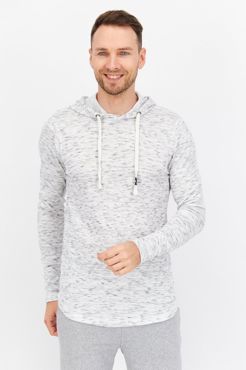 Company Eighty One سويت شيرت رجالي بغطاء رأس بأكمام طويلة بتصميم محكم، مجموعة بيضاء - Image 1