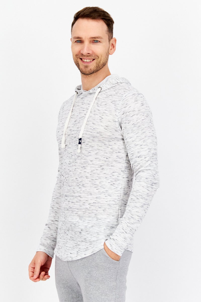 Company Eighty One سويت شيرت رجالي بغطاء رأس بأكمام طويلة بتصميم محكم، مجموعة بيضاء - Image 3