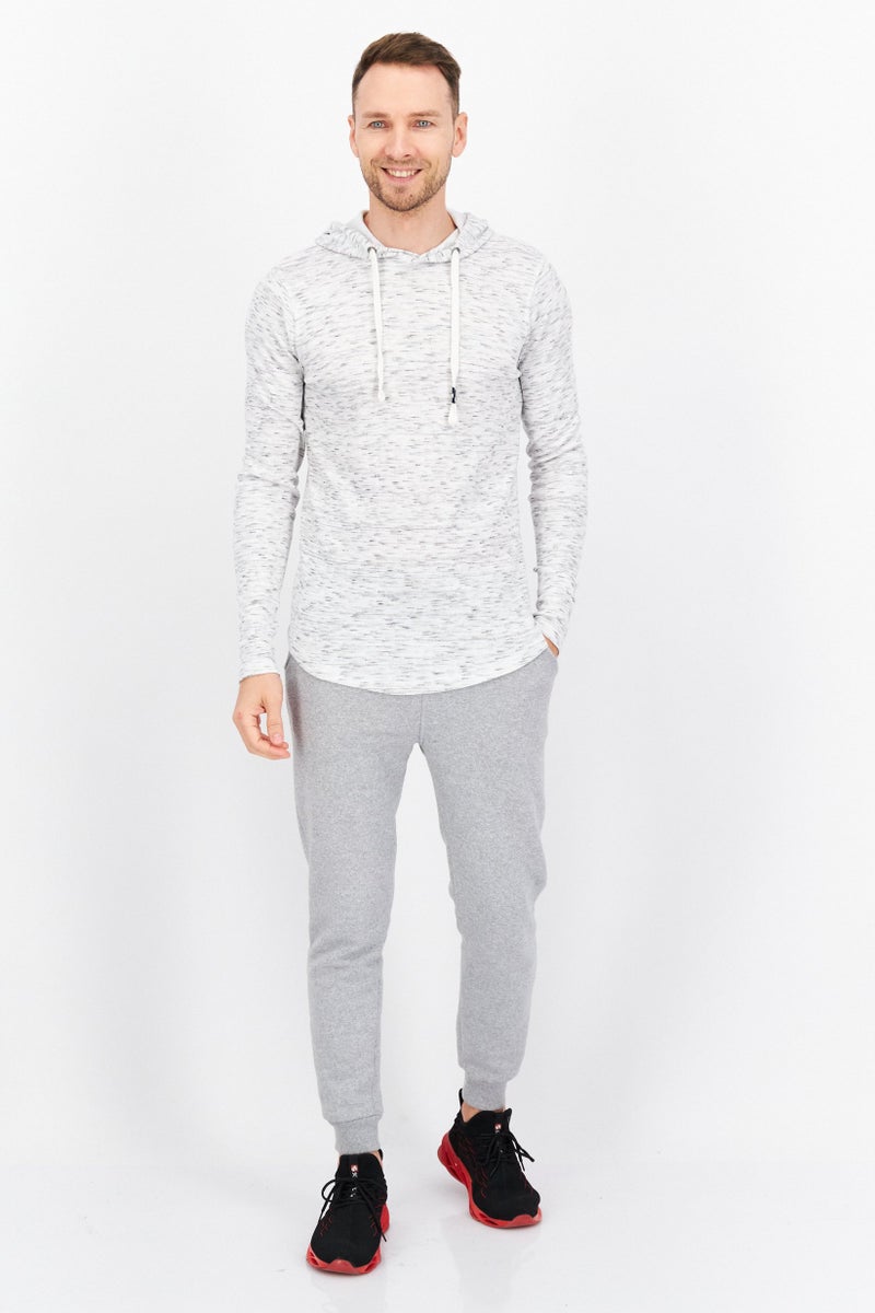 Company Eighty One سويت شيرت رجالي بغطاء رأس بأكمام طويلة بتصميم محكم، مجموعة بيضاء - Image 2