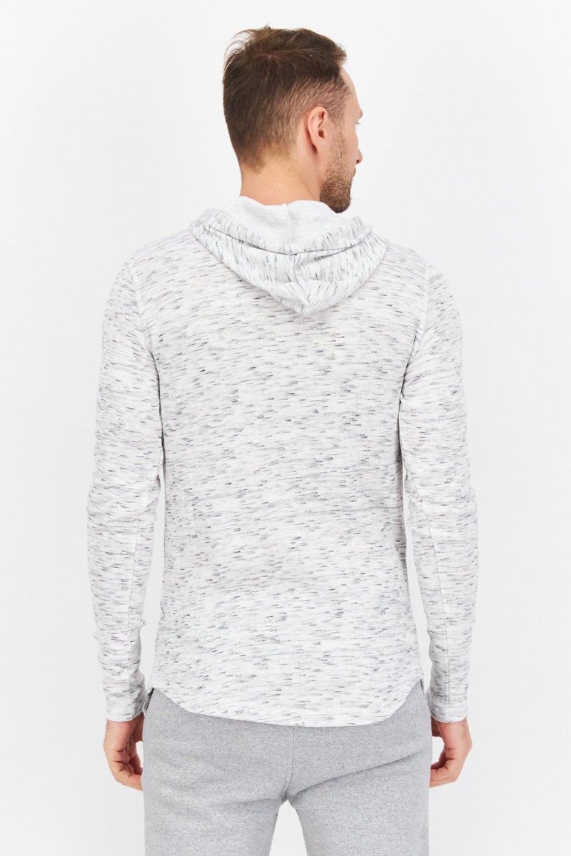 Company Eighty One سويت شيرت رجالي بغطاء رأس بأكمام طويلة بتصميم محكم، مجموعة بيضاء - Image 4