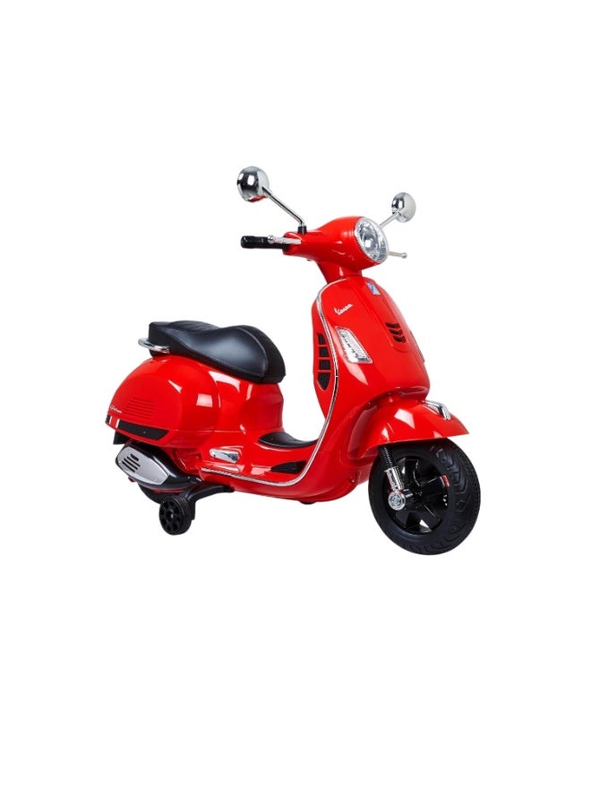 Vespa - Electric Ride On Scooter Bike - 12V - Red - Image 1