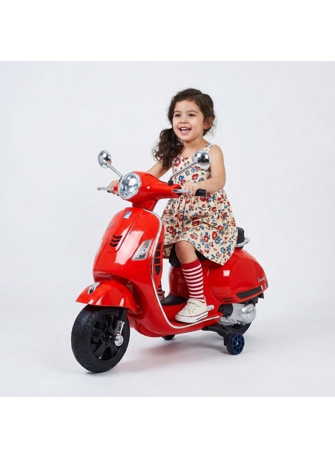 Vespa - Electric Ride On Scooter Bike - 12V - Red - Image 2