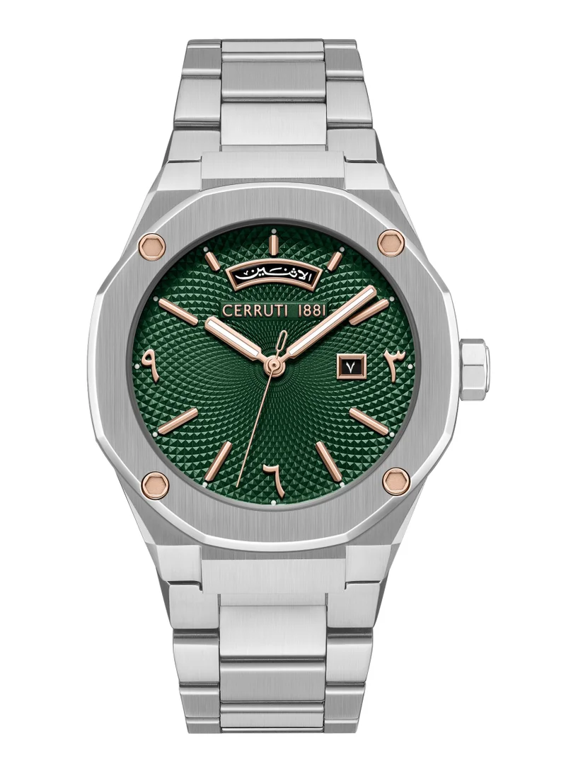 Razzuolo Green Dial Stainless Steel Bracelet Analog Watch For Men, 41mm