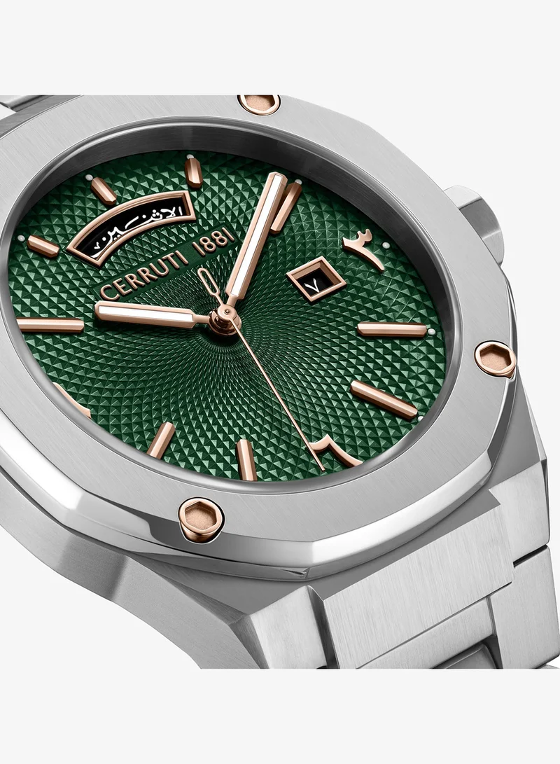 CERRUTI 1881 Green Men's Razzuolo Green Dial Stainless Steel Bracelet Analog Watch For Men, 41mm for Men | Best Price UAE