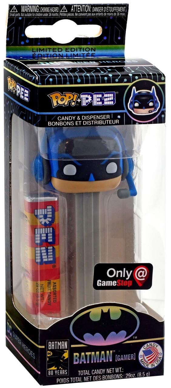 Funko Pop Pez DC Super Heroes Grey Batman Gamer Exclusive