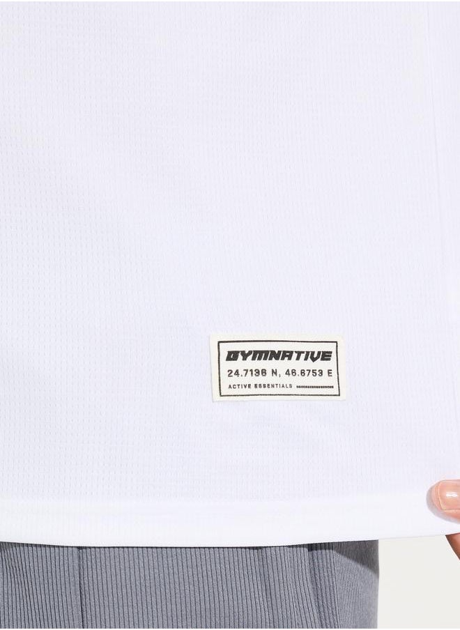 Styli Styli Soft Texture Badge Detail Oversized Athleisure T-Shirt  - Image 3