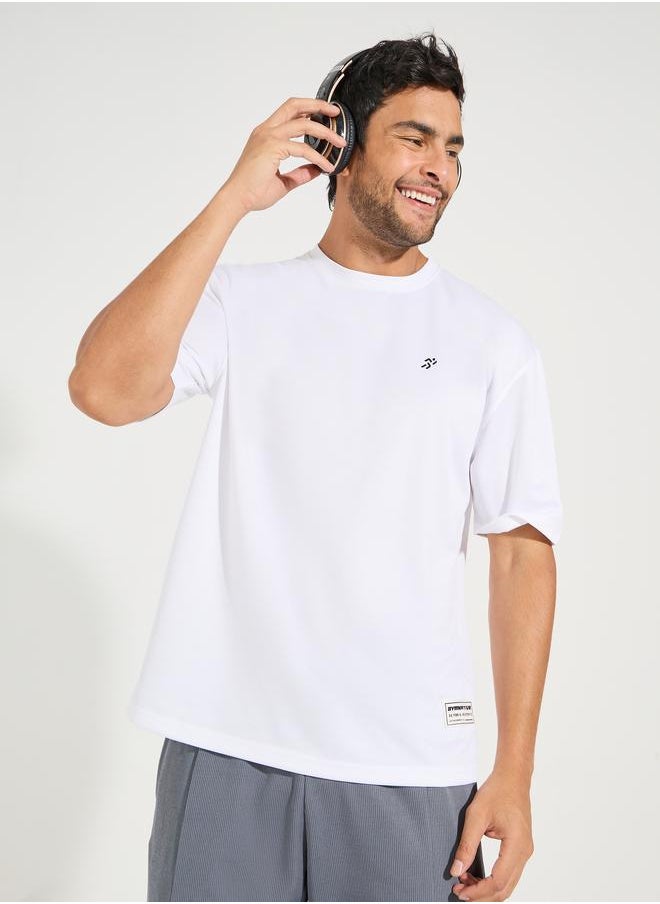 Styli - Soft Texture Badge Detail Oversized Athleisure T-Shirt - Image 1