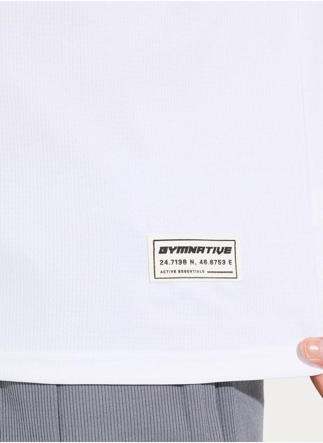 Styli - Soft Texture Badge Detail Oversized Athleisure T-Shirt - Image 1