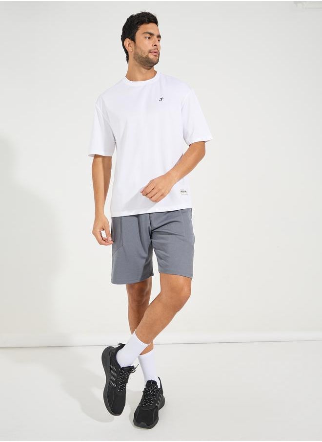 Styli - Soft Texture Badge Detail Oversized Athleisure T-Shirt - Image 1