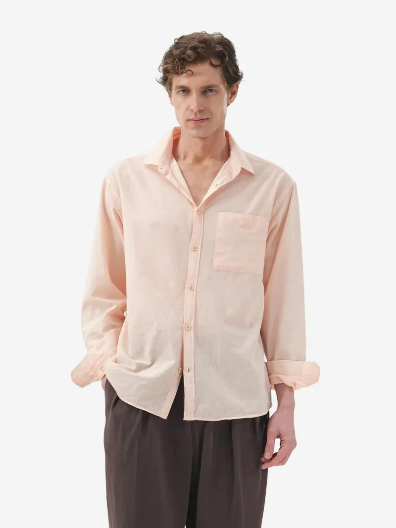 Giesto Tan Natural GIESTO Men's Cotton Poplin Regular-Fit Shirt for Men | Best Price UAE