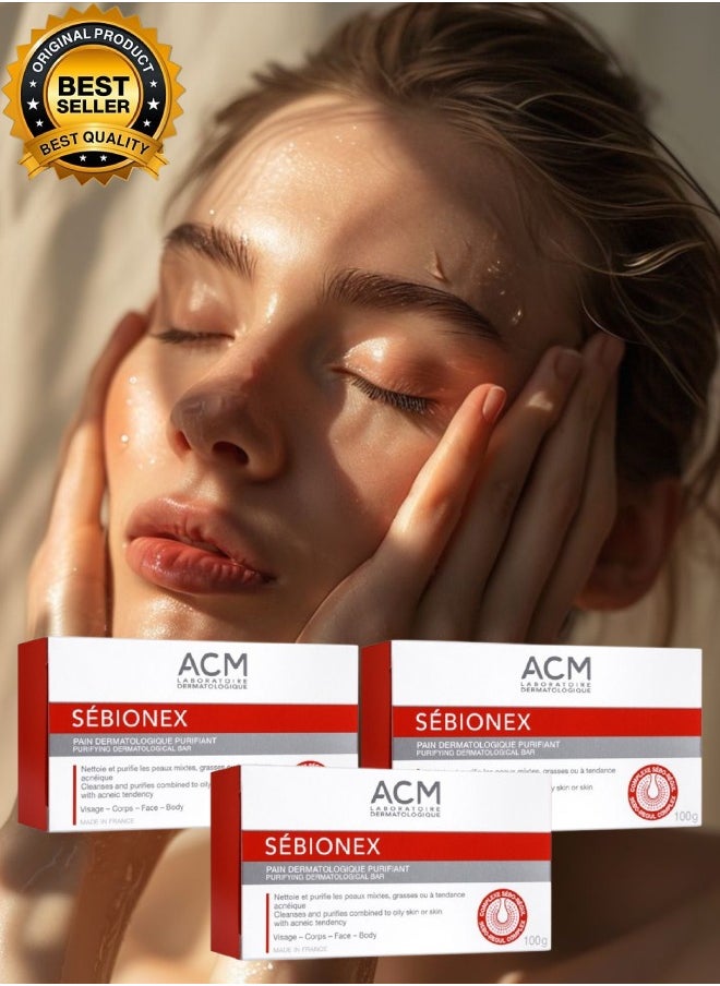 ACM 3 Pieces Sebionex Pain Dermatologique Purifiant Soap  - Image 1